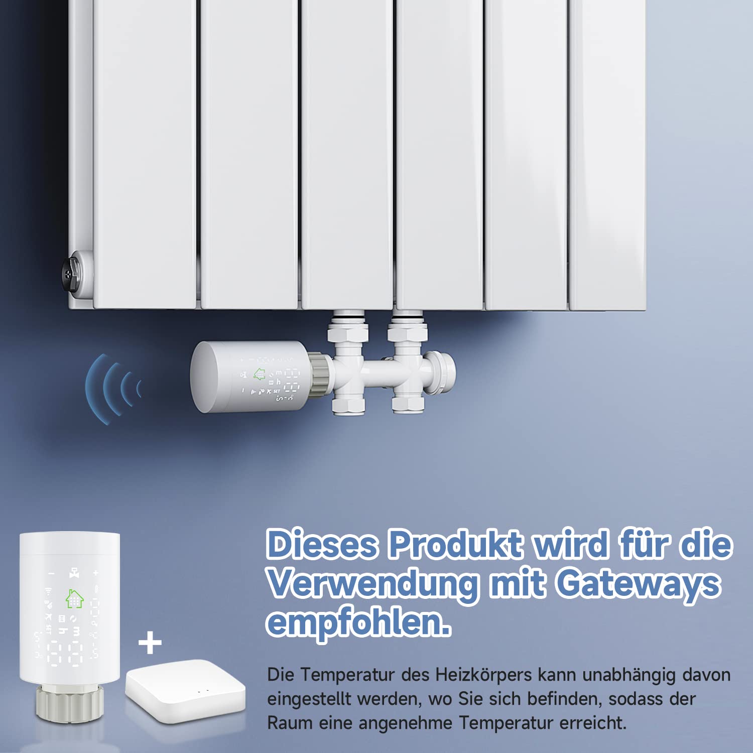 SONNI Smart Heizkörperthermostat Zigbee 3.0 Wireless Gateway Thermostat Heizkörper Heizung Digital Set APP WiFi Smart Home smartsystem M30*1,5mm
