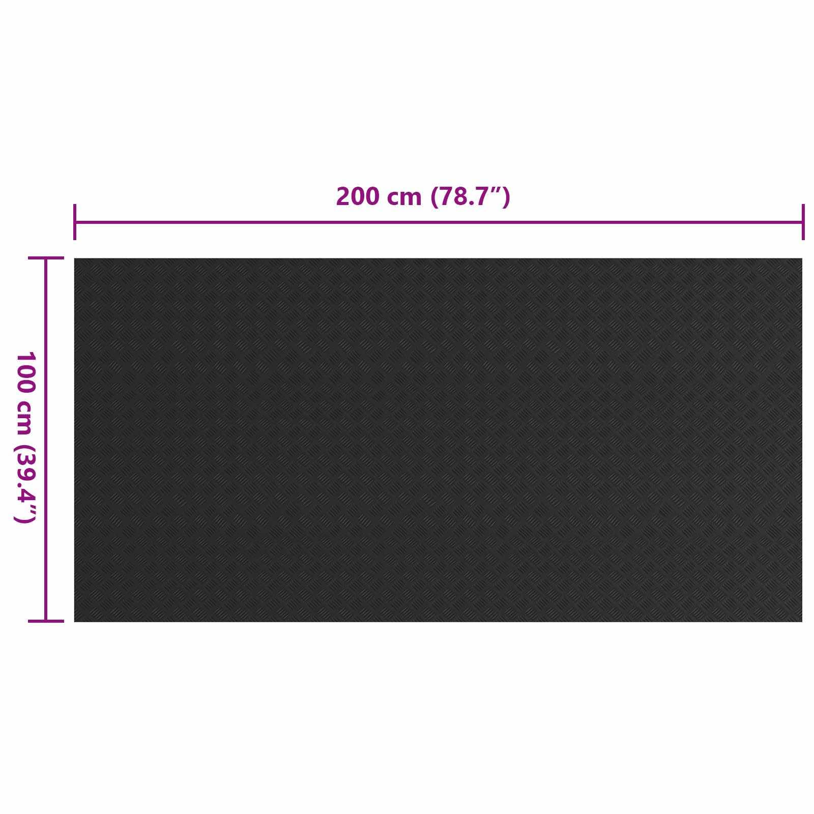 Gummimatte Schwarz 1 x 2 m Bodenbelag für Werkstatt & Auto