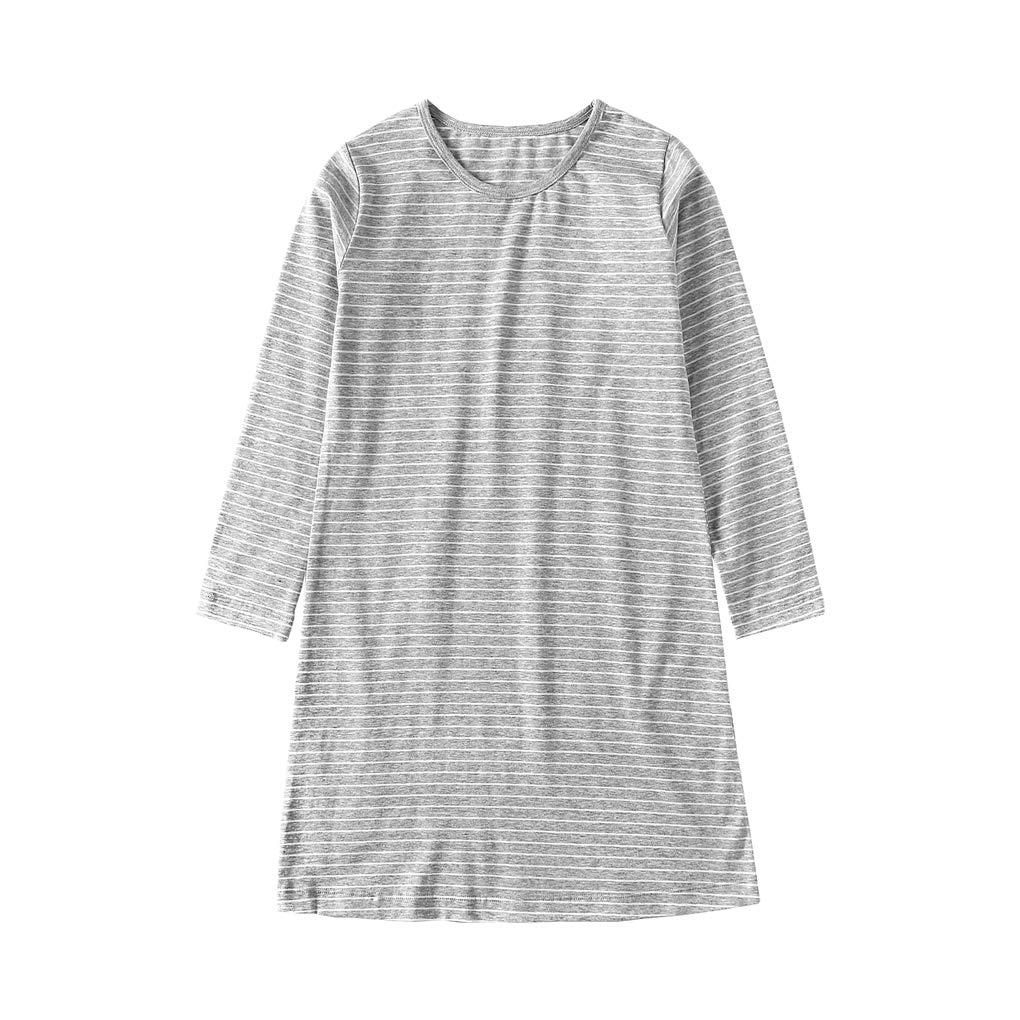 Uobzyaq Girl's Stripes Nightgowns Cotton Sleep Shirts Sleepwear Princess Nightdress