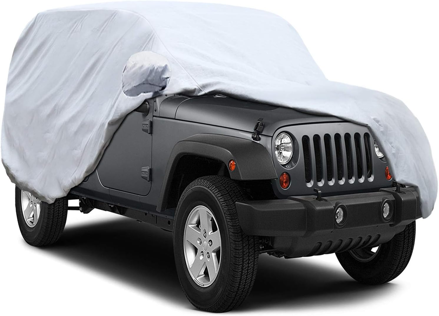 KAKIT 6 Layers Cover for Jeep Wrangler 4 Door Waterproof for CJ,YJ, TJ & JK 2007-2017, Snowproof Windproof All Weather Protection