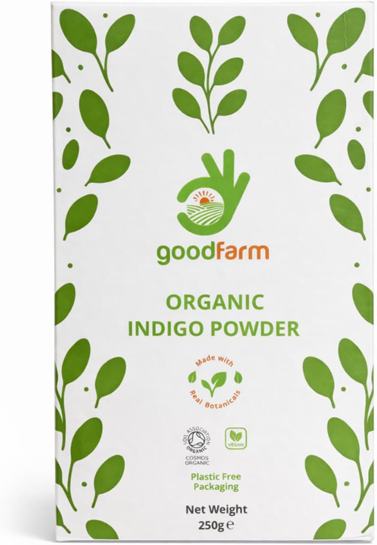 Organic Indigo Powder 250g (5 x 50g Sachets) | Plant-Based Hair Colour | Single-Ingredient, Certified Organic | No Peroxide, No Ammonia, No Parabens
