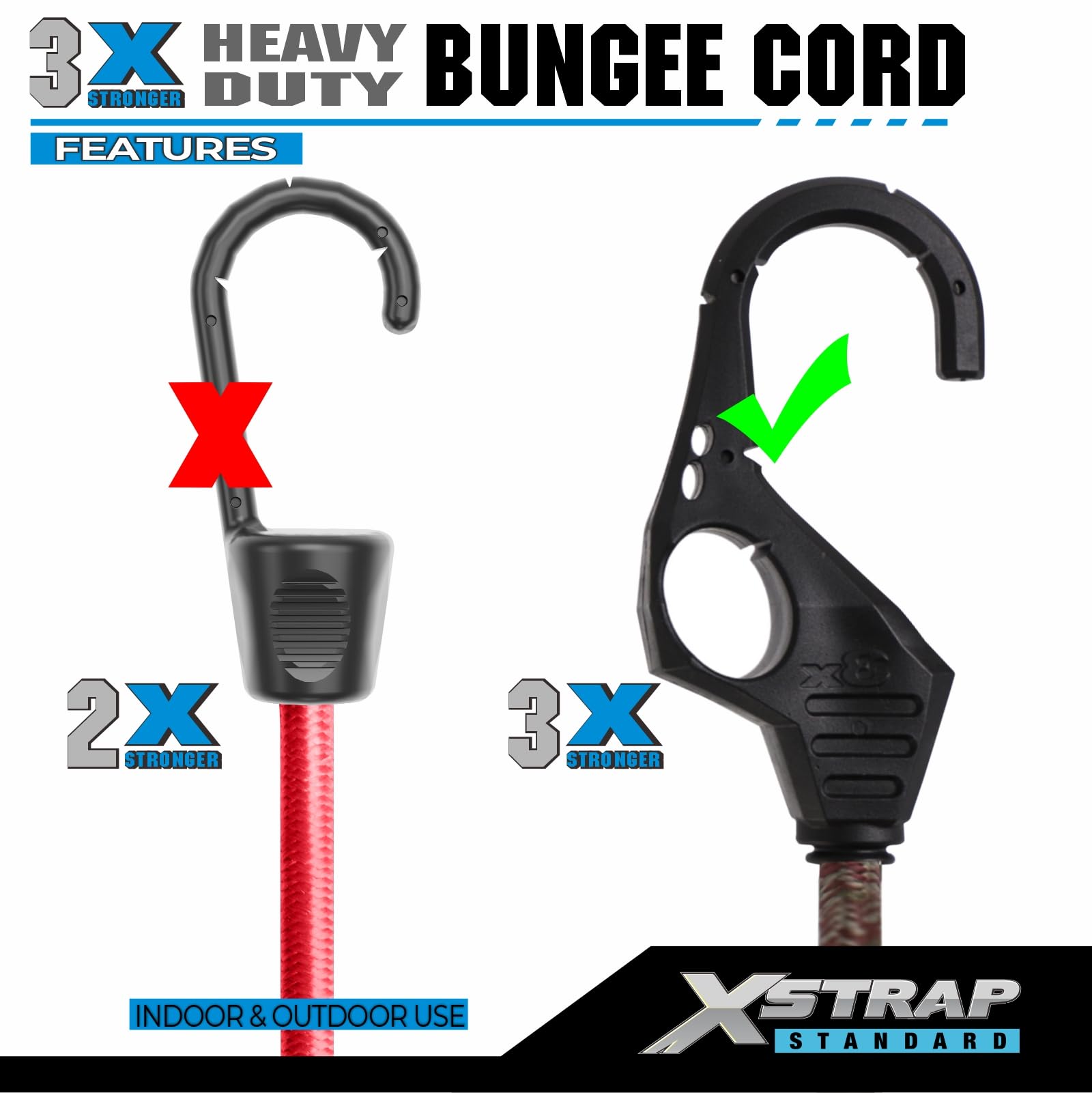 XSTRAP 10 cordones elásticos de 32 pulgadas