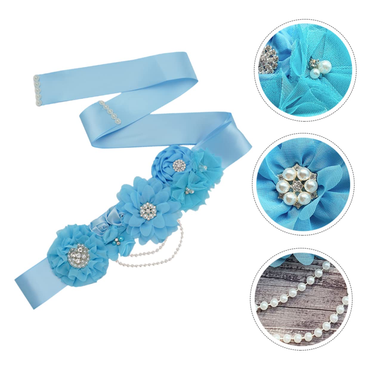 LIFKOME 3piezas Cinturón De Novia Decorativo Perlas y Brillantes Cinturón De Cintura Para Vestidos De y Maternidad