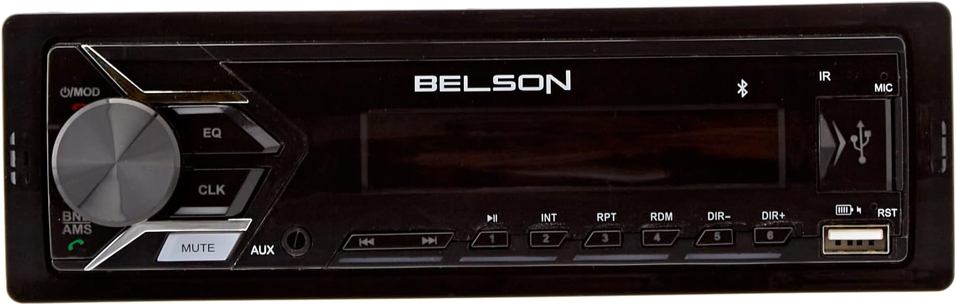 Belson BS-1502 FM/AM/MP3 Car Radio without CD Player, with USB and SD Reader, Black