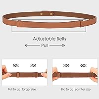 Vista 57 de Cinturón de cuero clásico con hebilla de metal para mujer con vestido de jeans Aah-negro-clásico