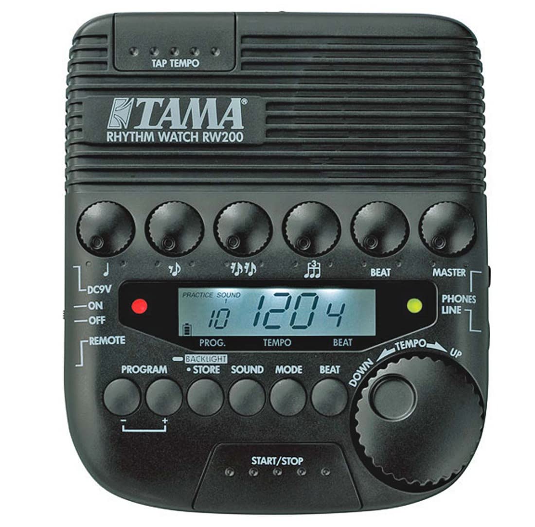 Tama Rhythm Watch RW200 - Metrónomo de batería y baquetas keepdrum (1 par)