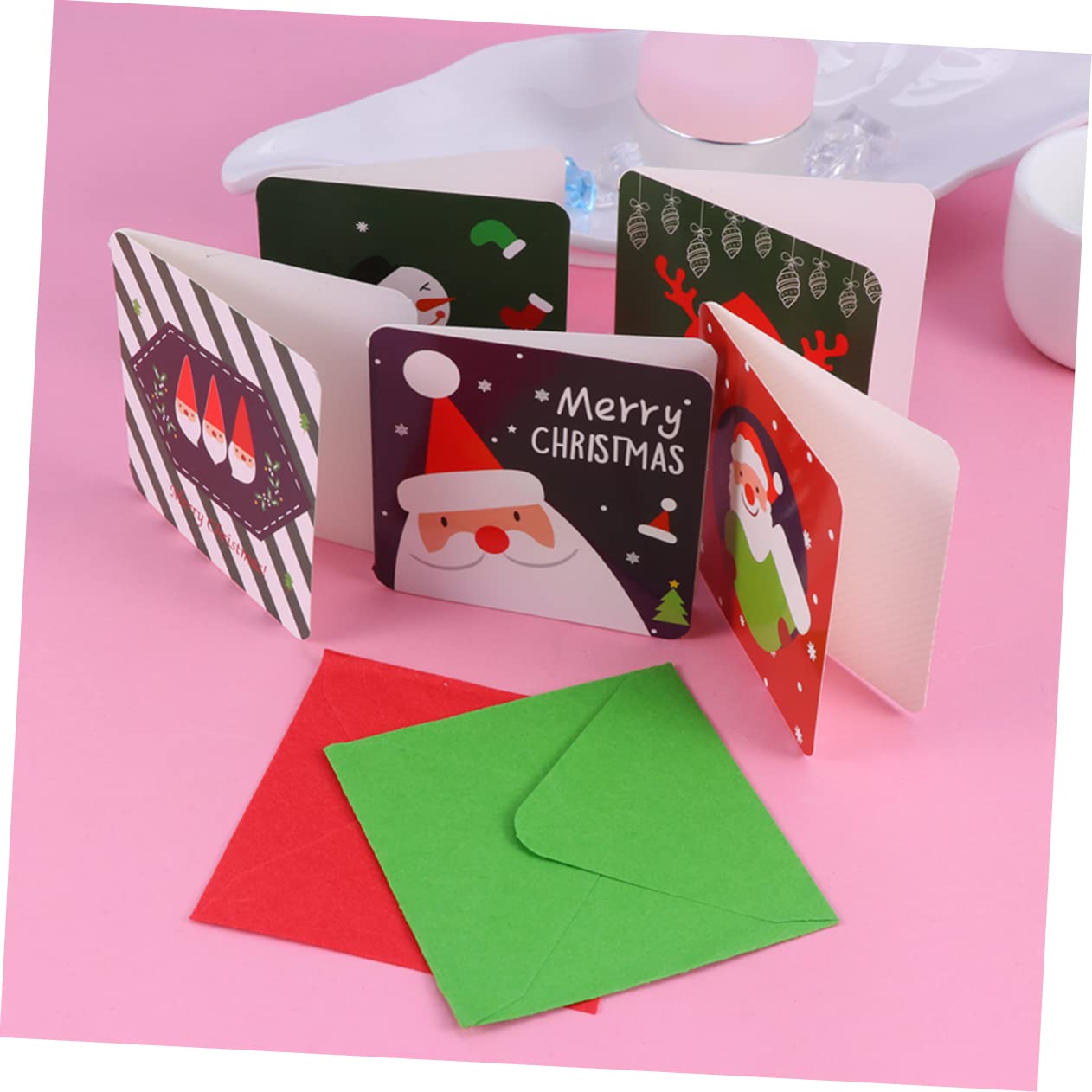 NUOBESTY 144stücke Kleine Weihnachtskarten Bemalte Segenswünsche Kreative Festtagsgrüße als Geschenk oder Grußkarte Geeignet für Familie und Freunde