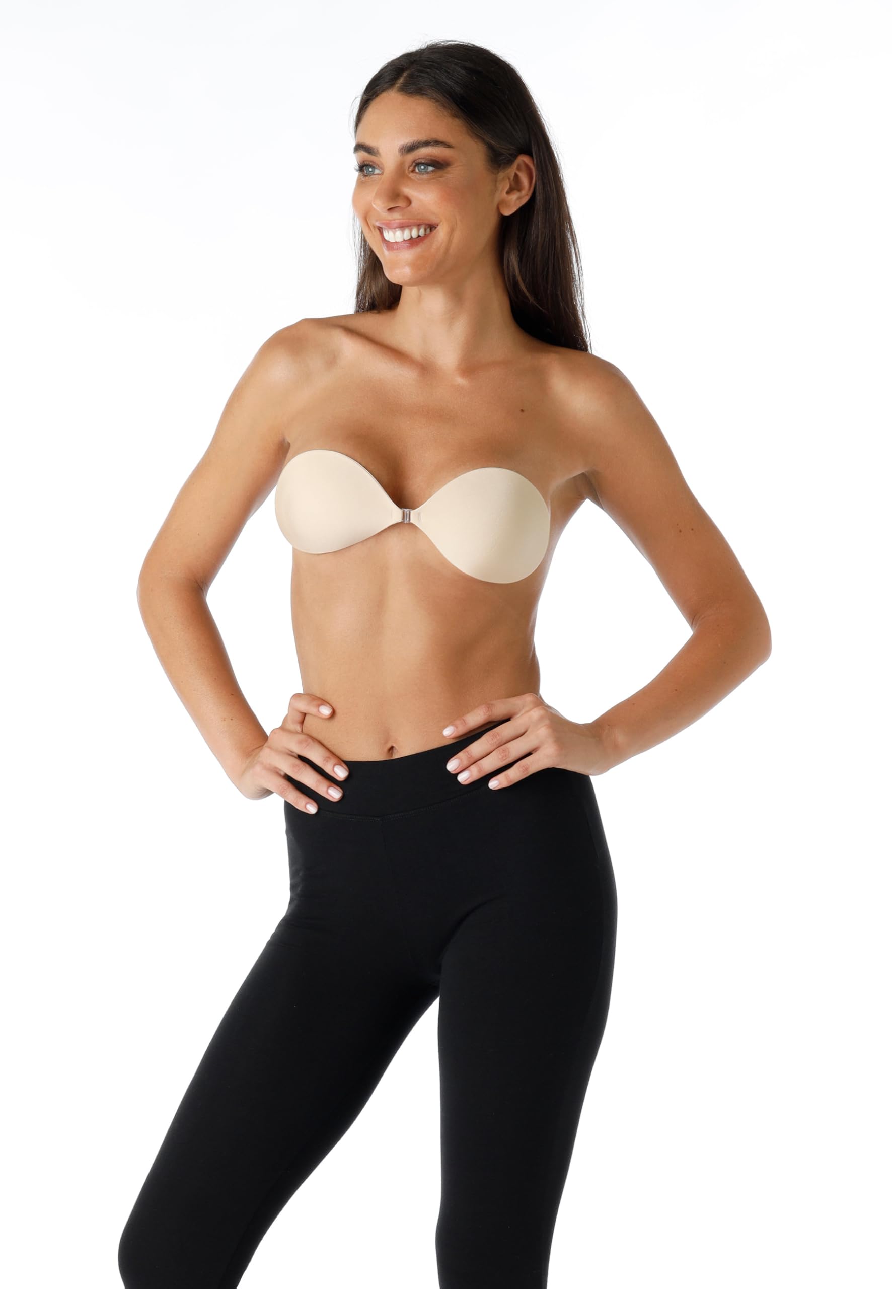 Lovable Reggiseno Invisibile e Adesivo, Senza Spalline, Coppe Adesive con Tessuto Esterno, Autoreggenti, Riutilizzabili, Invisible Secret Donna