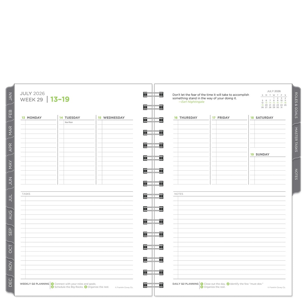 FranklinCovey - Agenda settimanale a spirale con 5 scelte (luglio 2026 - giugno 2027, classico)