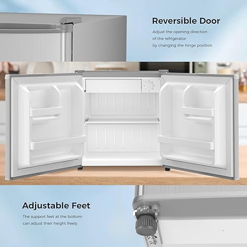 Miniatura 5 de Antarctic Star Mini refrigerador compacto para bebidas, helados, verduras, frutas, 1.4 pies cúbicos, congelador con bandeja de goteo, estantes para