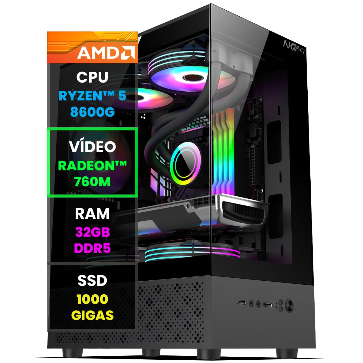 Pc Gamer Computador Completo NoLag® Amd Ryzen 5 8600G, Radeon