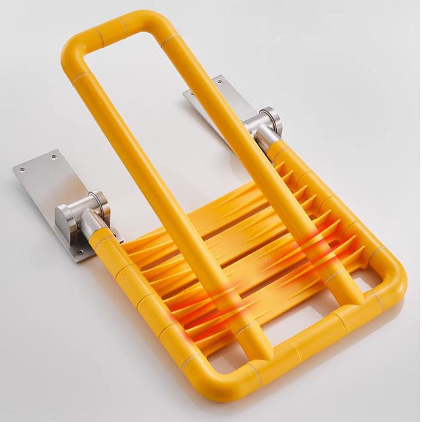 Asiento de baño Asiento de Ducha Plegable Banco, Taburete Plegable de Montaje en Pared Taburete de baño Asiento de Ducha Plegable, con Soporte de Acero Inoxidable