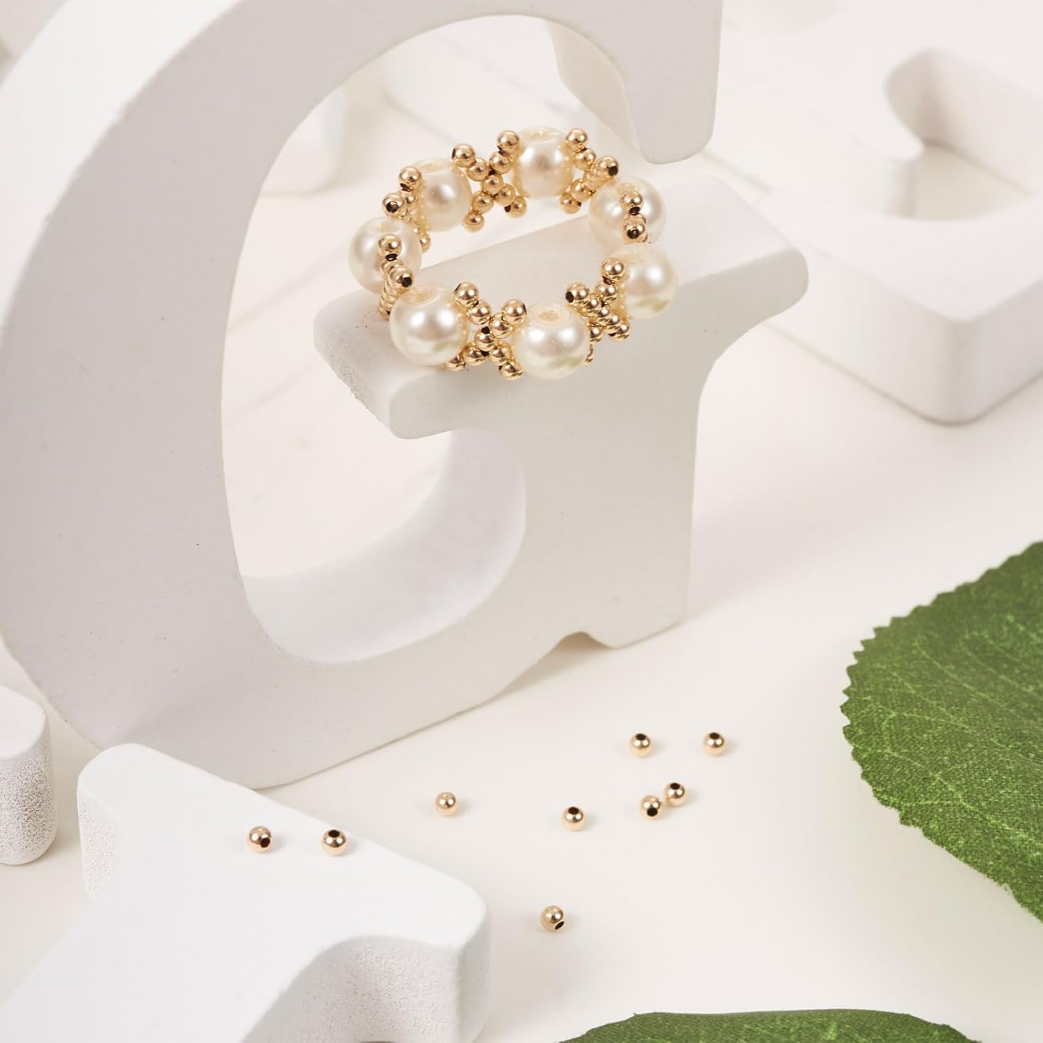 Pandahall 100Pcs 14K Gold Filled Spacer Beads, Round 2mm Seamless Smooth Brass Loose Beads Metal Beads DIY Bracelet Necklace Earring Jewelry Craft Making - Image 3