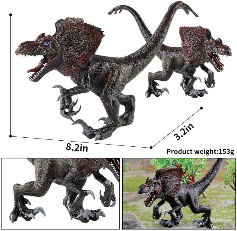 Miniatura 6 de Juguetes de dinosaurio, juguete de dilofosaurio, colección de figuras de acción de dinosaurio, juguetes de dinosaurio para niños y niñas, nacimiento