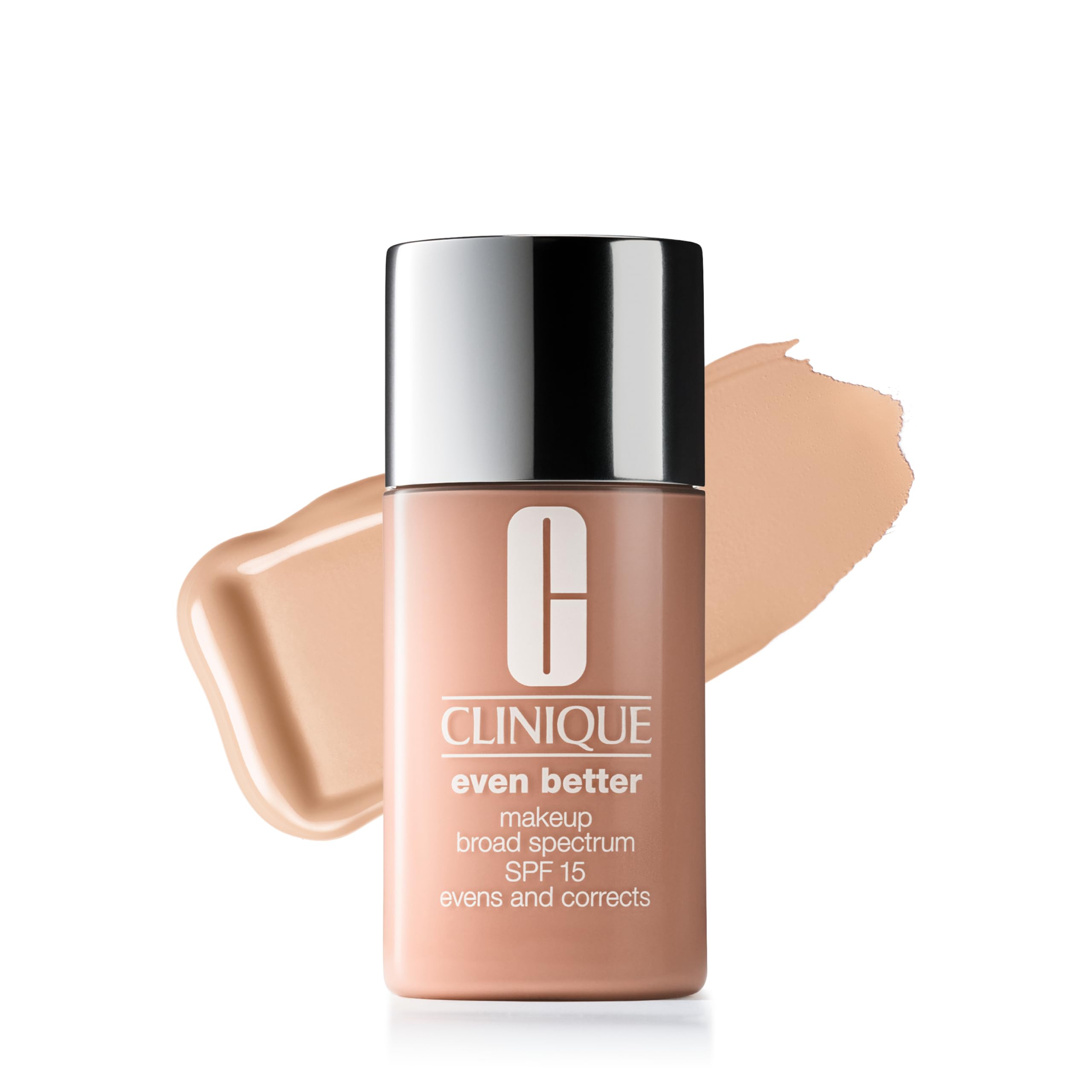Clinique Even Better Makeup Liquid Foundation SPF 15 With Vitamin C For Dry + Oily Combination Skin Types | Medium Coverage + Natural Finish | Evens Skin Tone + Reduces Dark Spots