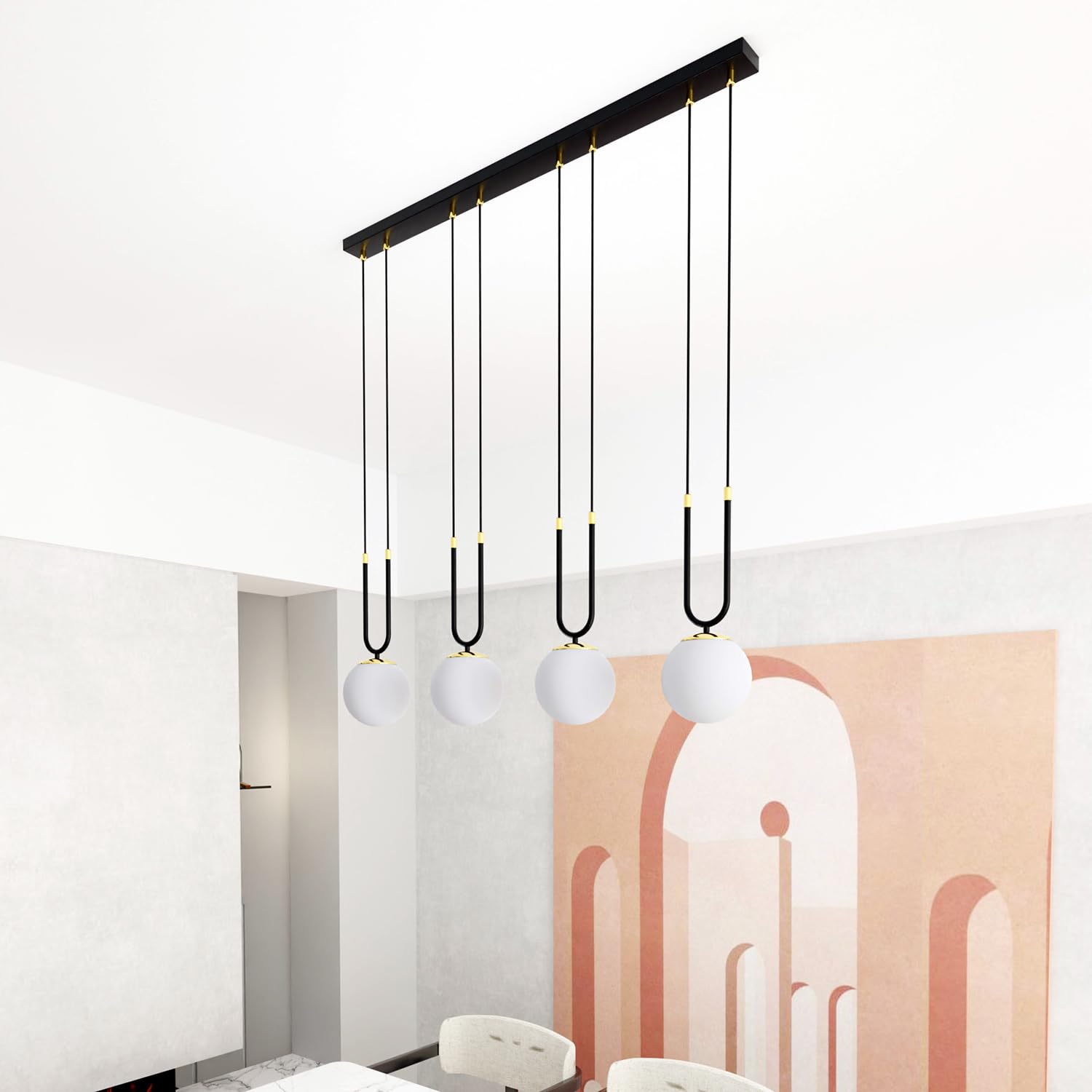 EMIBIG LIGHTING GLAM 4 BLACK/OPAL