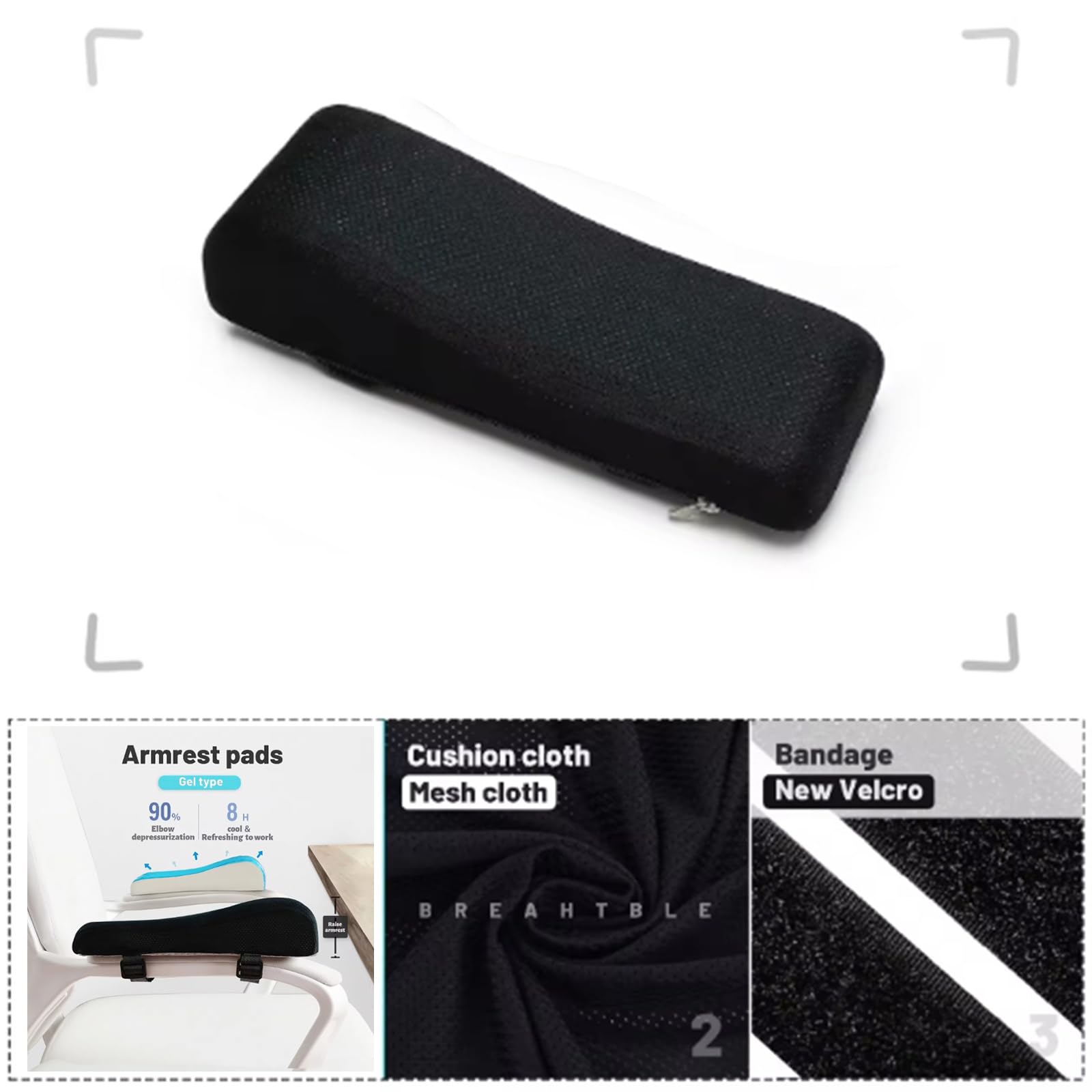 Cuscino ergonomico per copribraccioli per sedia ufficio Braccioli imbottiti per braccioli,per sedia da scrivania, sedia a rotelle, morbido cuscino a gomito, confortevole e rimovibile