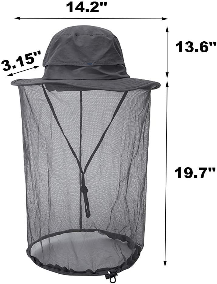 Peicees Head Net Hat for Men Women Adventure Fishing Hat Safari Hat for Hunting Camping Hiking - Image 6