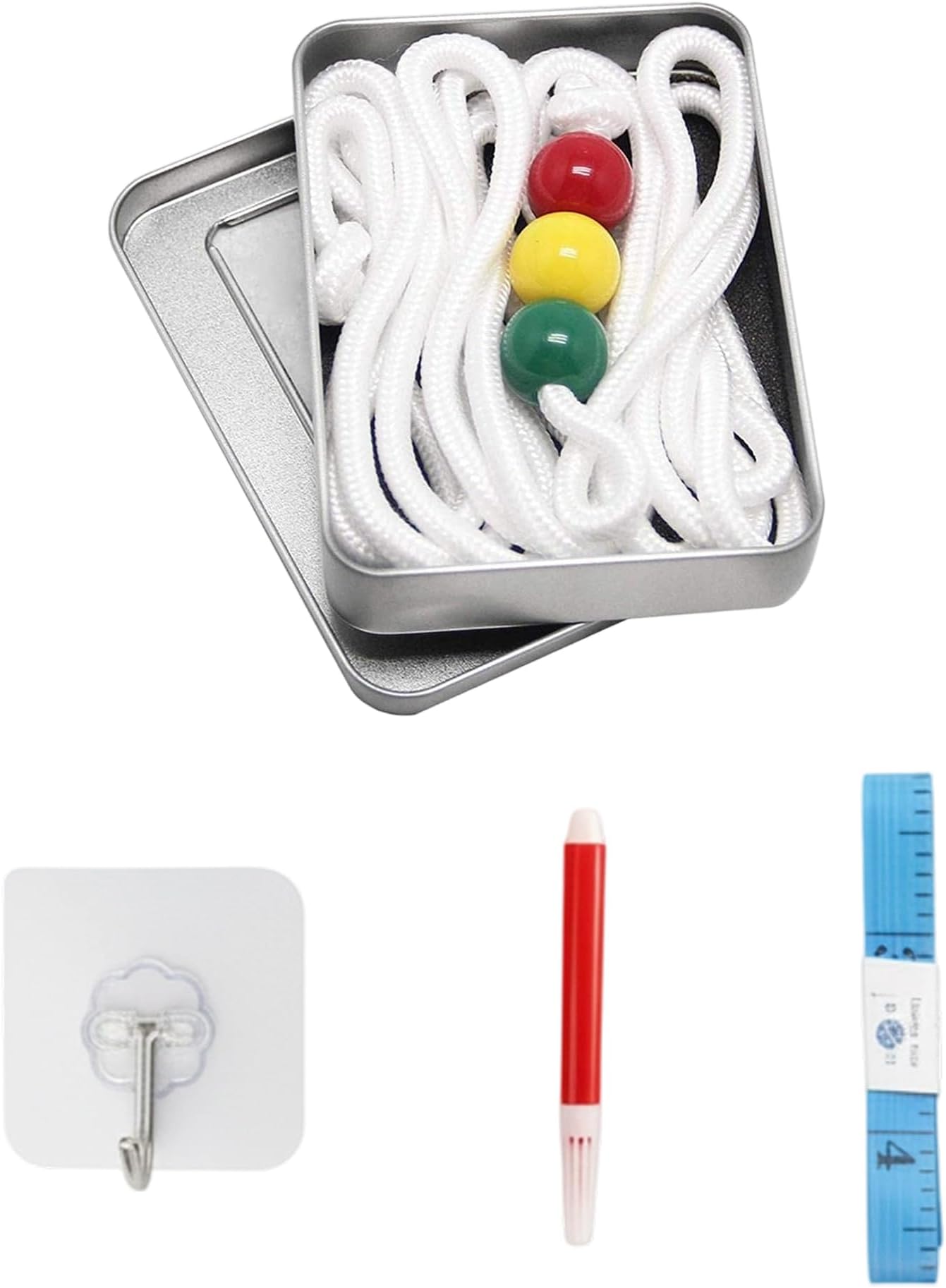 Vision Training Tool with 3 Color Beads, Hand Eye Training Equipment for Myopia and Strabismus, Includes Hook, Measuring Tape and Marker for Home and School Use