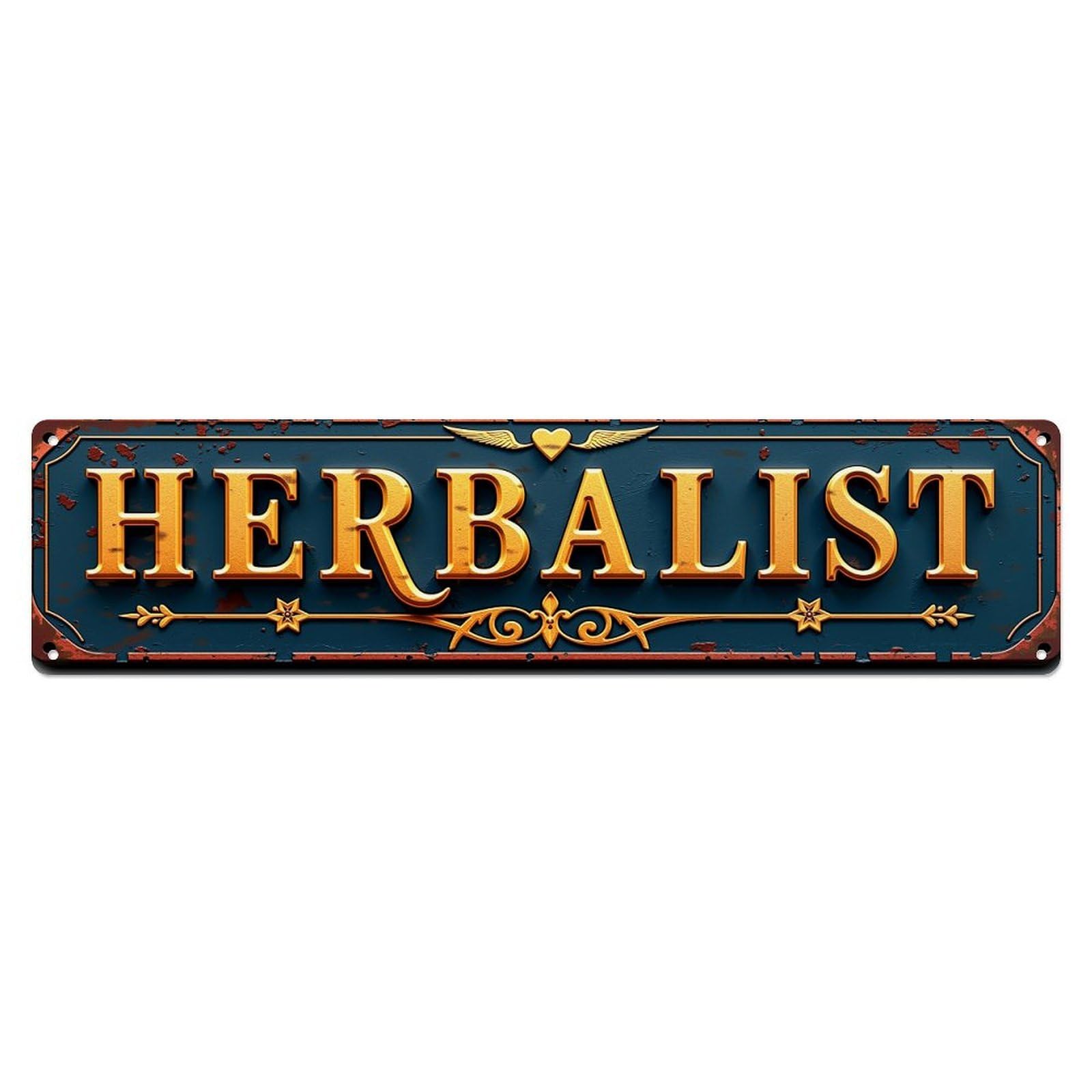 Herbalist Vintage Sign Design Vintage Metal Tin Sign Retro Wall Decor for Home Bar Garage Cafe, Indoor & Outdoor Decorative Metal Poster, 4x16 Inch