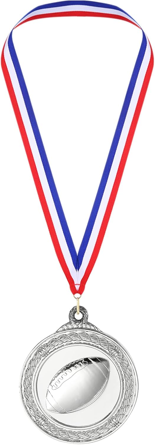 PATIKIL 2" Silver Rugby Medals, Rugby Award Medals with