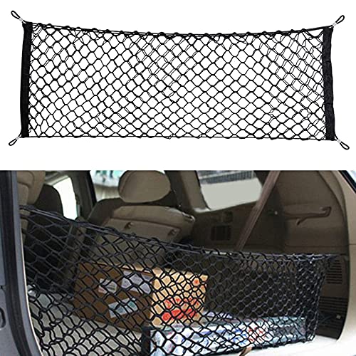 Geweeco JK-005 Car Rear Cargo Net, Universal Adjustable Elastic Trunk Cargo Storage Organizer Net Compatible For Suv, Jeep, Truck, Storage Nylon Mesh Double-Layer thumb #6