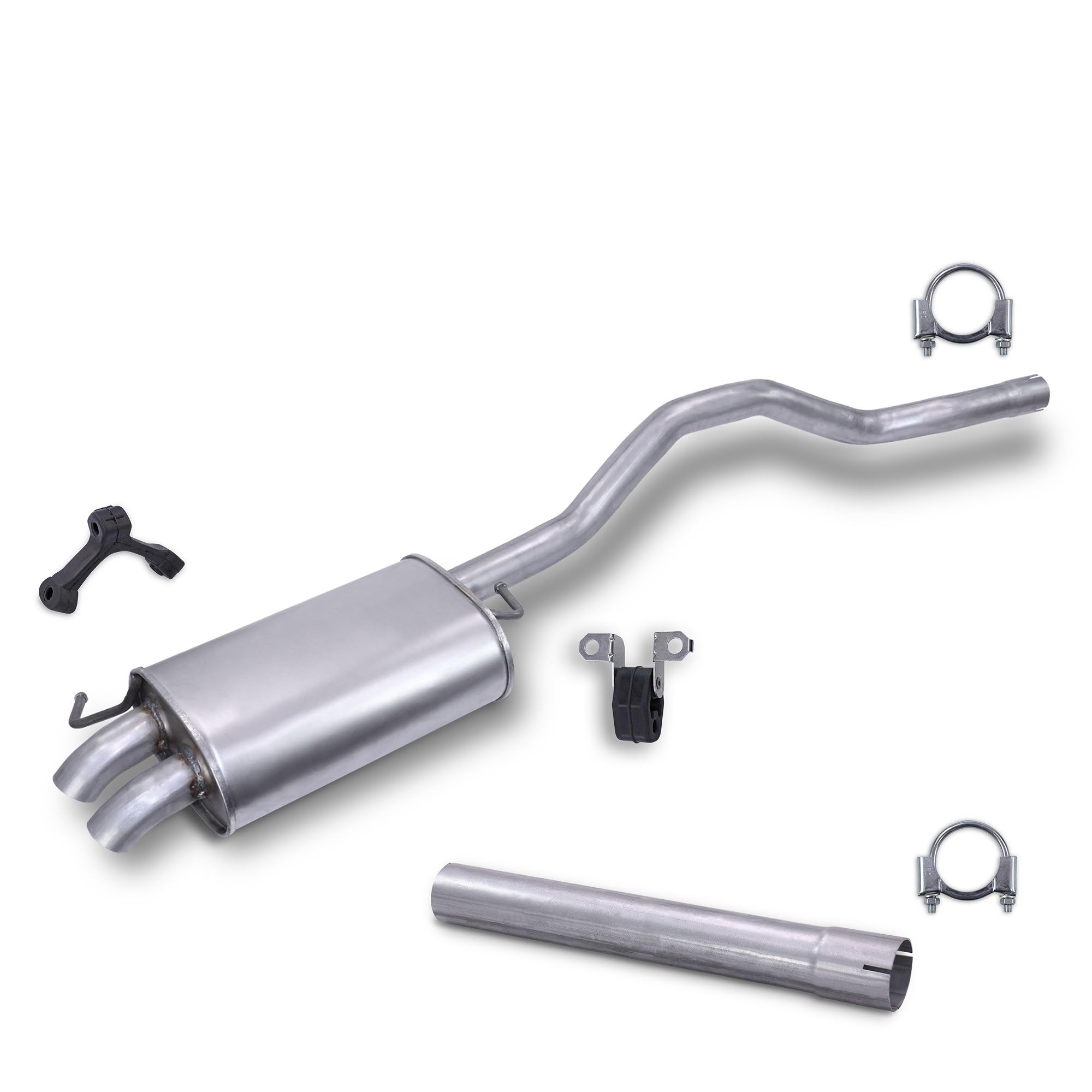 Auspuff Schalldämpfer Set 1x Endschalldämpfer, 1x Abgasrohr, mit
