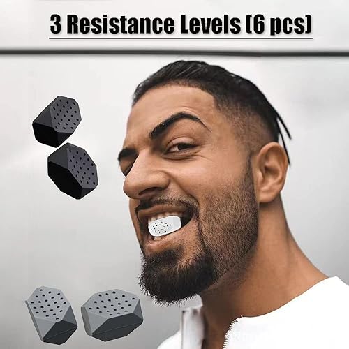 Miniatura 2 de 3 pares de 3 niveles de resistencia ejercitador deportivo de mandíbula para hombres y mujeres, tabletas de silicona para ejercitador de mandíbula