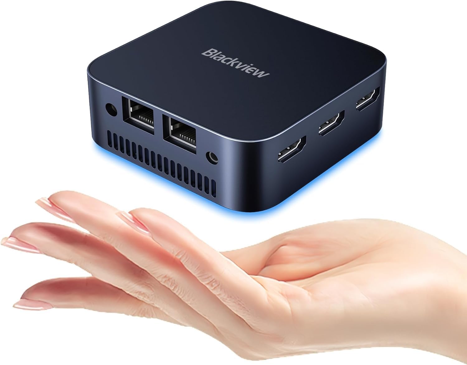 Blackview MP80 Mini PC Intel N5095 (hasta 2,9 GHz), 16GB LPDDR5 1TB M.2 SSD Mini Ordenador, Compatible con LAN Dual, 3*HDMI, USB 3.0, WiFi 2.4/5G, 4K UHD