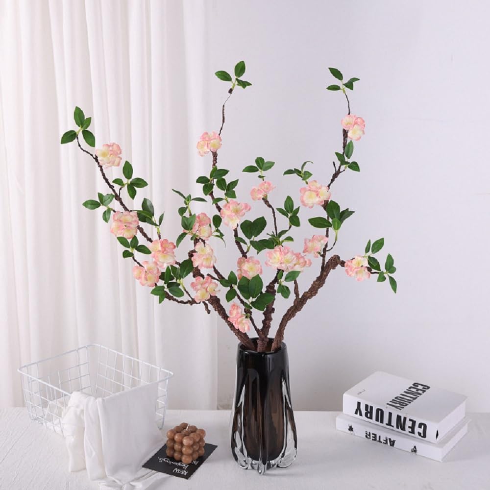 WEISPARK Artificial Flowers, 2pcs Fake Cherry Blossom Branches 31 Inch Long Stem Silk Flowers for DIY Vase Home Hotel Office Wedding Party Garden Decor (Pink) - Image 8