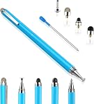 Stylus Pen for iPad - Penyeah [4-in-1] High Sensitivity and Precision Touch Screen Stylus Disc Tip,Black Rubber Tip & Mesh Fiber Tip Universal for All Capacitive Touch Screen Device - Light Blue
