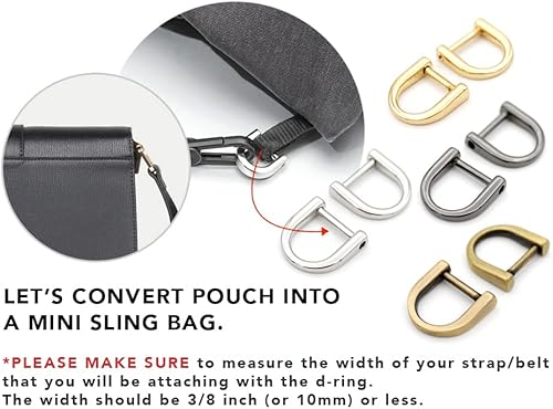 Miniatura 2 de CRAFTMEMORE Pequeños anillos en D para llavero con cremallera, correa de paracaídas, correa interior de 38 pulgadas, 5 piezas (plata)