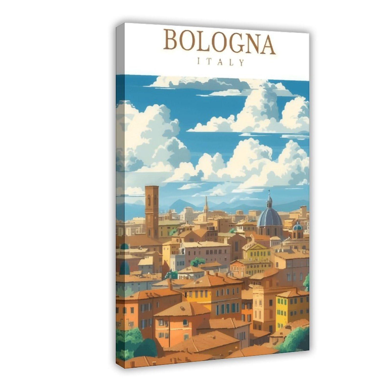 Poster su tela a tema viaggi Bologna, Italia (2), decorazione per camera da letto, ufficio, stanza, regalo, 40,6 cm L x 61 cm W