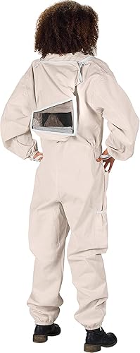 Miniatura 4 de Bees & Co U75 Traje de apicultor de algodón natural con velo cuadrado, XXXL, beige