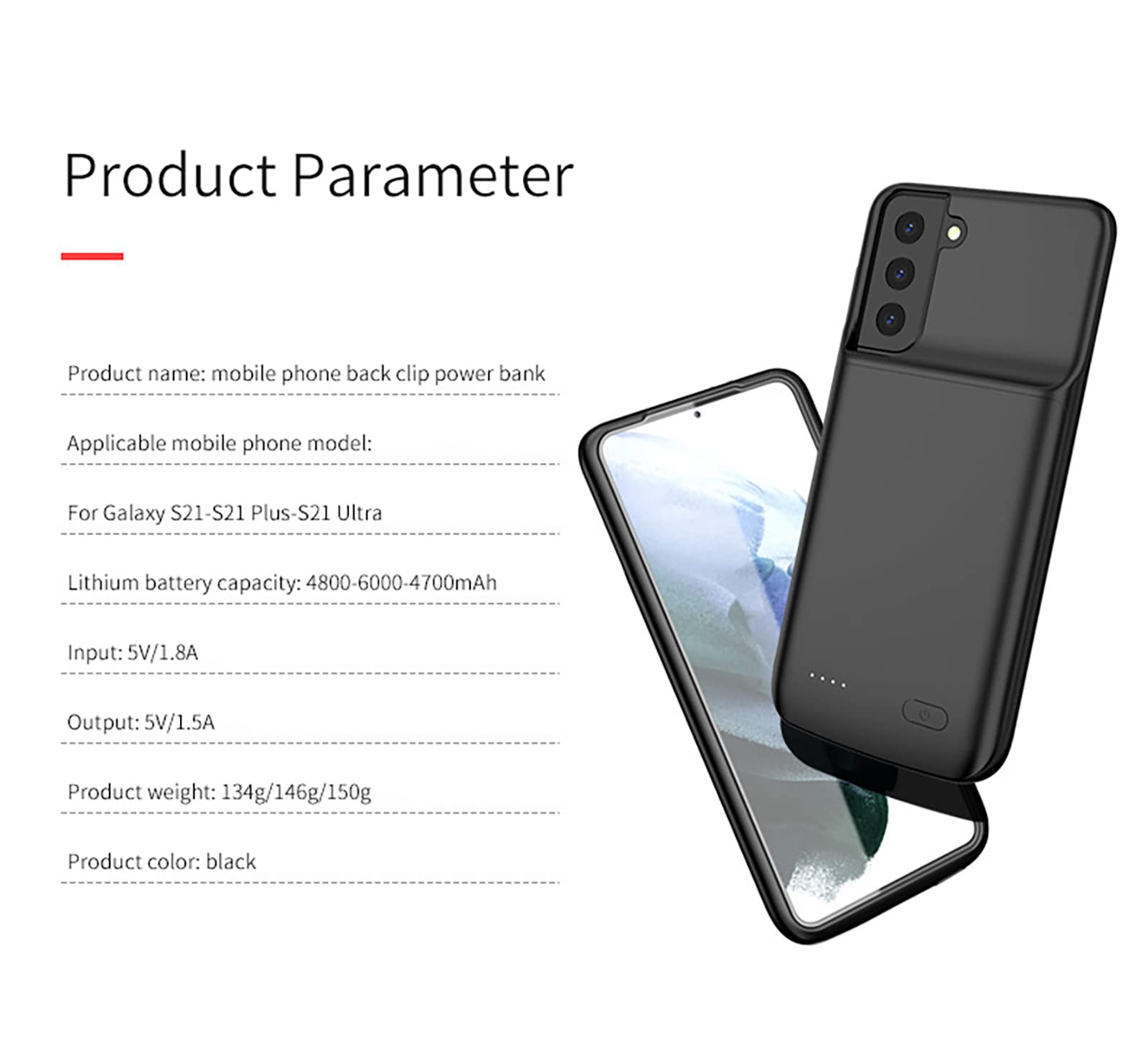 ELLENNE COVER BATTERIA PER SAMSUNG GALAXY S21 5G 6.2" RICARICABILE 4800MAH | COVER CON BATTERIA INTEGRATA PER SAMSUNG GALAXY S21 5G 6.2" BATTERY CASE CUSTODIA RICARICABILE SLIM SOTTILE 4800MAH