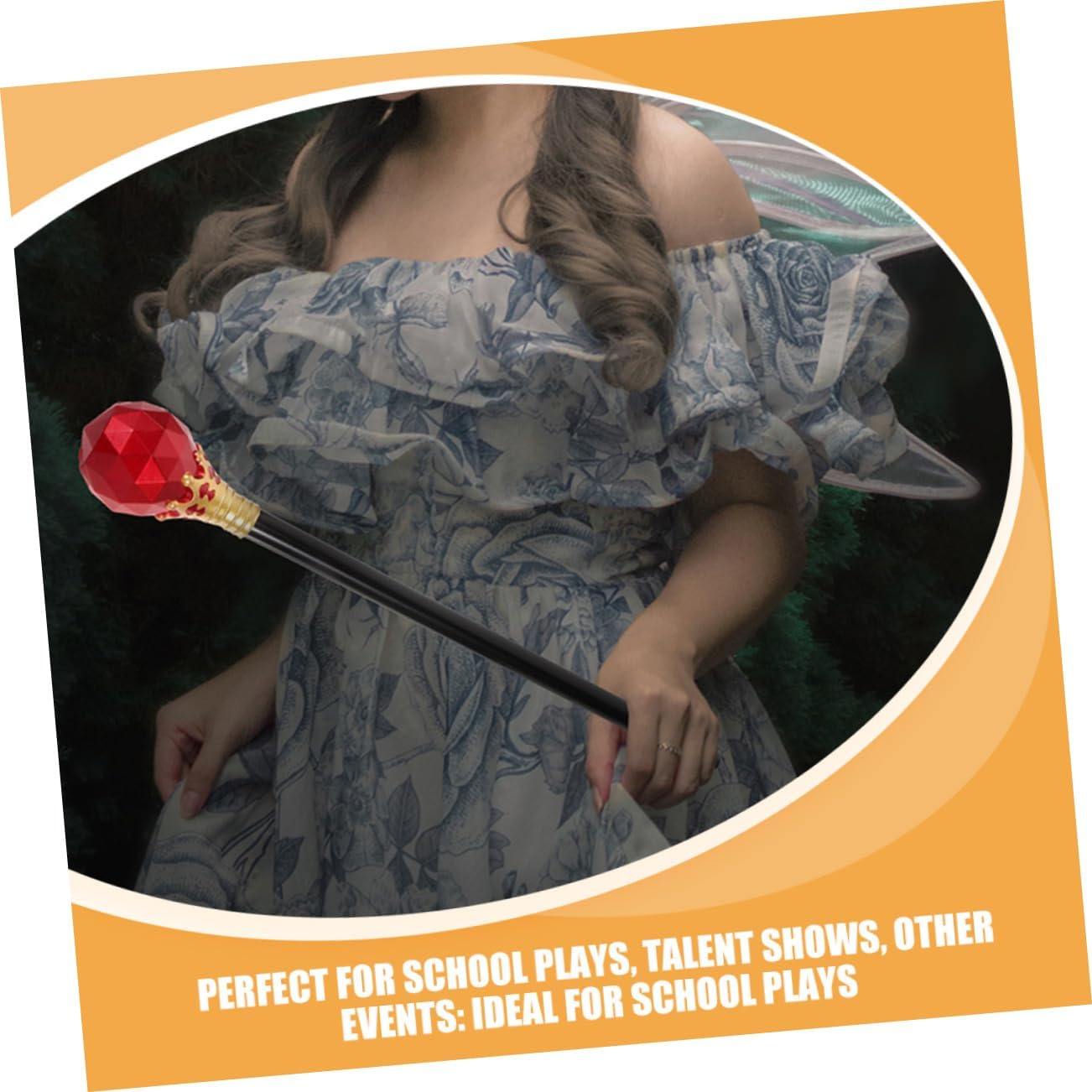 Queen Staff Scepter Wand Prop for Costume Halloween Parties Red | Plastic Royal Staff Toy for Halloween Outfits, Queen Costumes, Role Play, Stage Shows, Party Photos and Dress-up Events