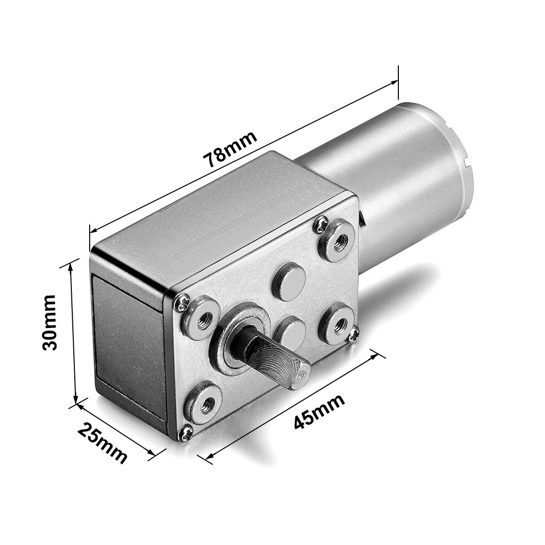 Aexit JSX950-370 DC 12V 9RPM 6mm Eje alto Turbina de tornillo sin fin Motor de reducción de la caja de engranajes de (model: Z7876IIVI-8495AE) tornillo sin fin