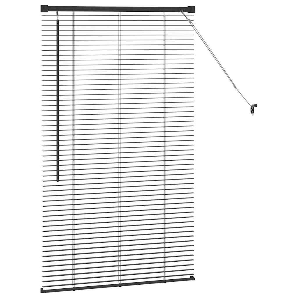 Balkenjalousien Schwarz 130 x 70 cm Aluminium Fensterrollo Sichtschutz Sonnenschutz Verdunkelung Innenmontage