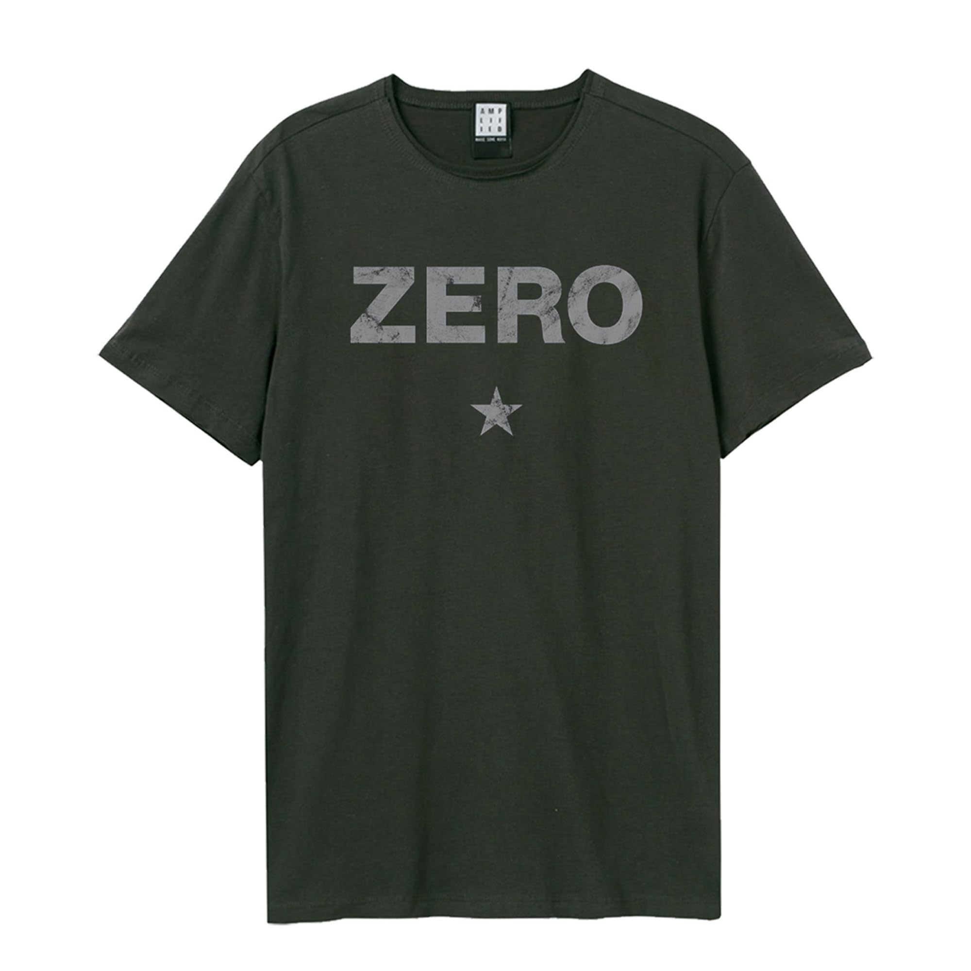Amplified Zero The Smashing Pumpkins Graphic Print Crew Neck T-Shirt Charcoal 3XL