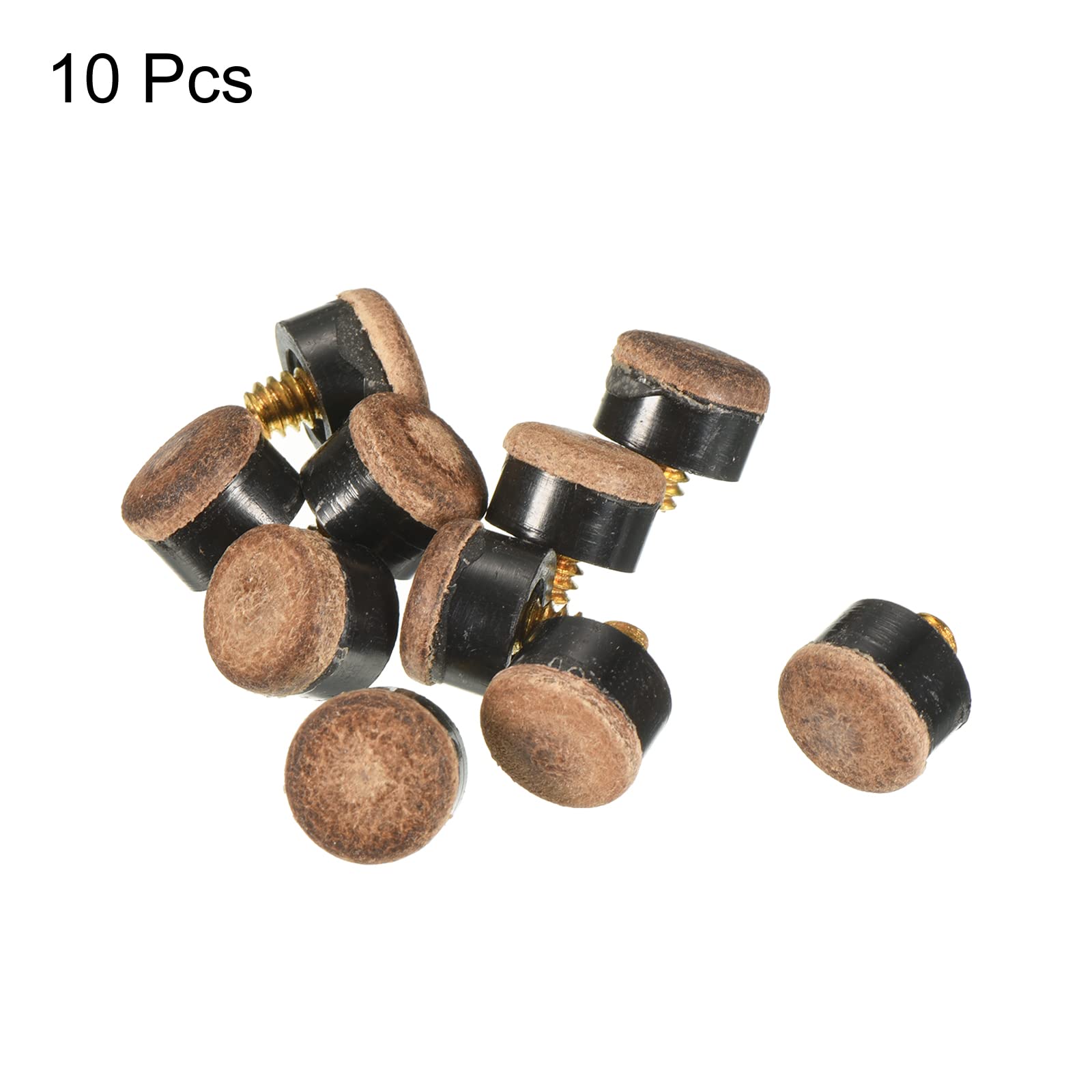 PATIKIL 11mm Diámetro Atornillables Billar Tacos Puntas, 10 Paquete Billar Tacos Puntas Snooker Billar Suministros Billar Palo Puntas Reemplazo Accesorios, Marrón