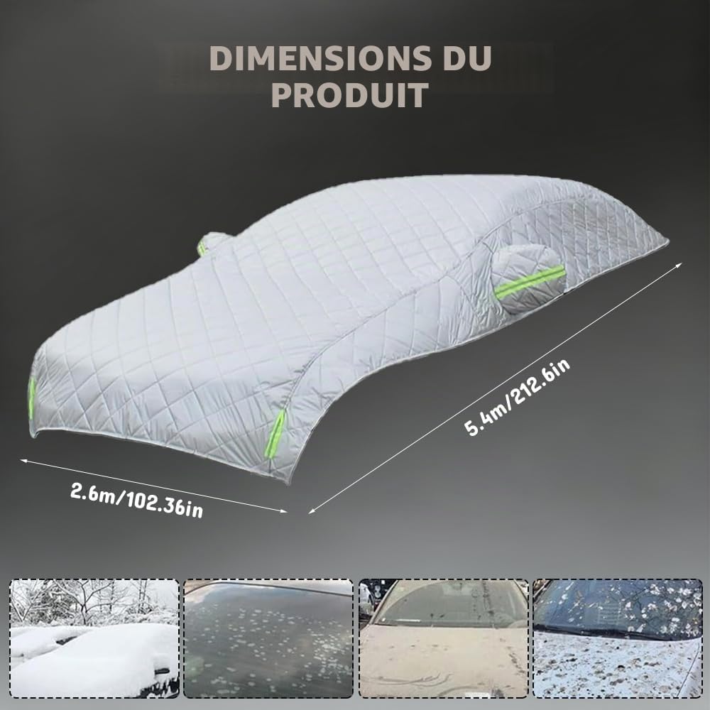 Housse Voiture Anti-grêle, Bâche Voiture Extérieur Anti Grêle Protège Contre Vent Neige Poussière Givre Soleil,Anti-Rayures en Coton Bache Anti Grele Voiture pour Hayon, Berline(Épaissie)