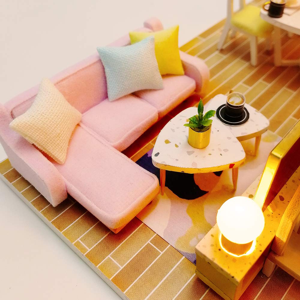 Kit DIY Maison Miniature GuDoQi - Loft 3D Avec Meubles, LED Et Musique - Modèle à Construire Pour Adultes