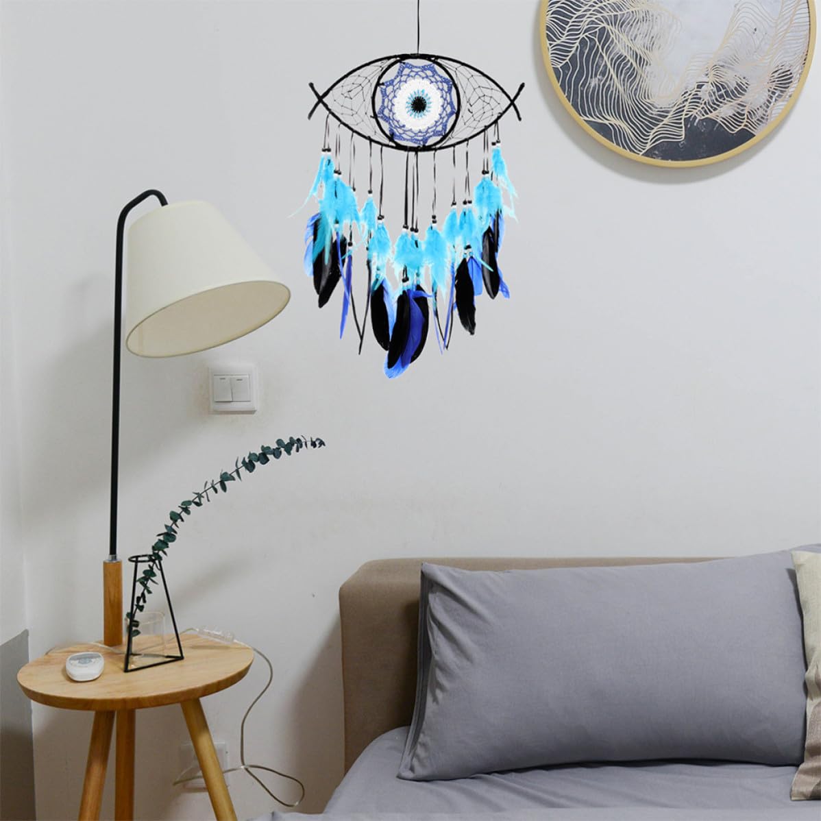 Abaodam 4 Piezas Atrapasueños de Habitación Doble Capa de Plumas, Adorno Colgante para Pared del Dormitorio Que Captura Sueños Hermosos y Aleja los Malos Sueños