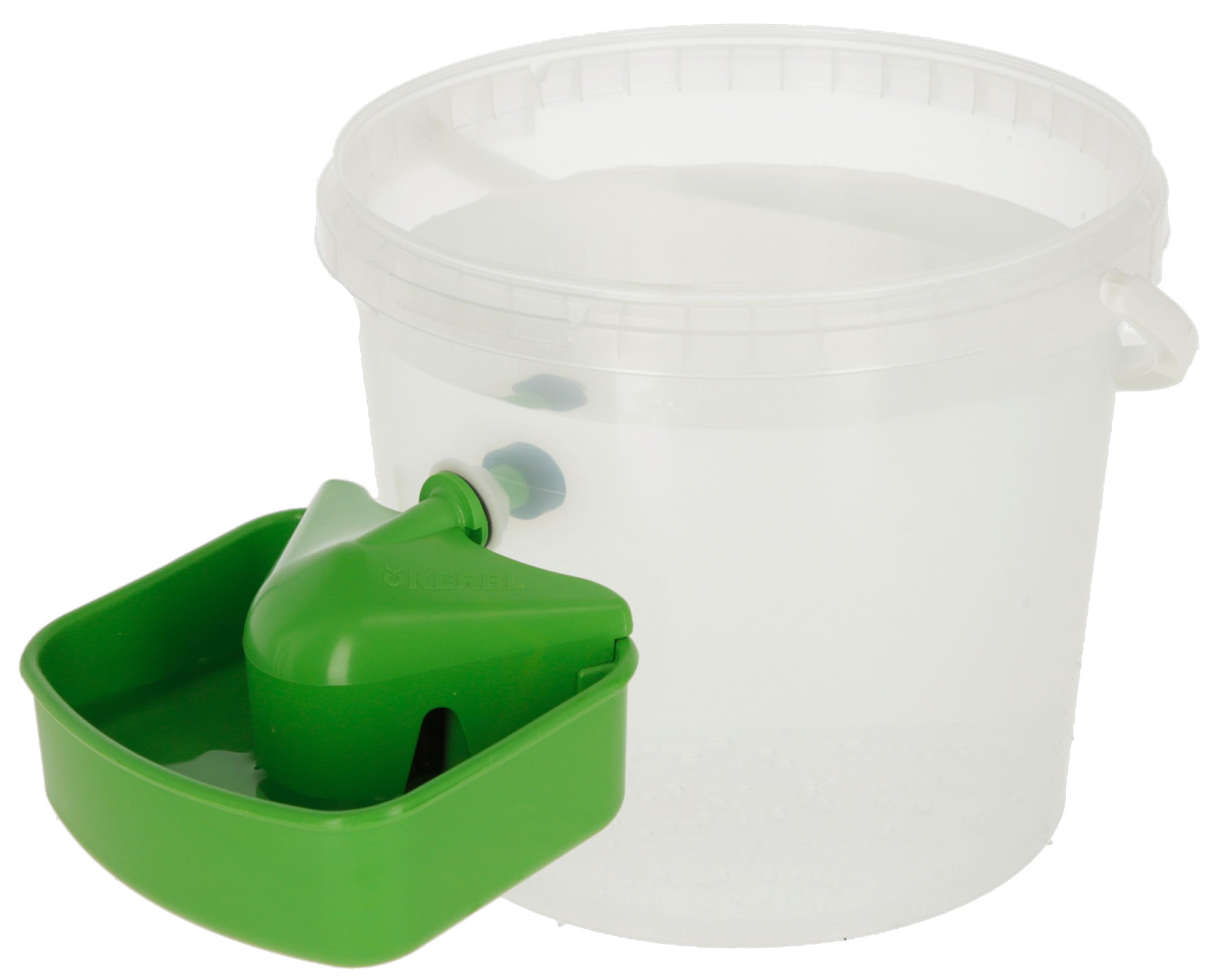 Kerbl Hobbyfarming Bebedero universal para aves, bebedero para gallinas, plástico, 15 x 7 x 11 cm, sistema de bebida con llenado automático, compatible con cubos y recipientes de agua, duradero