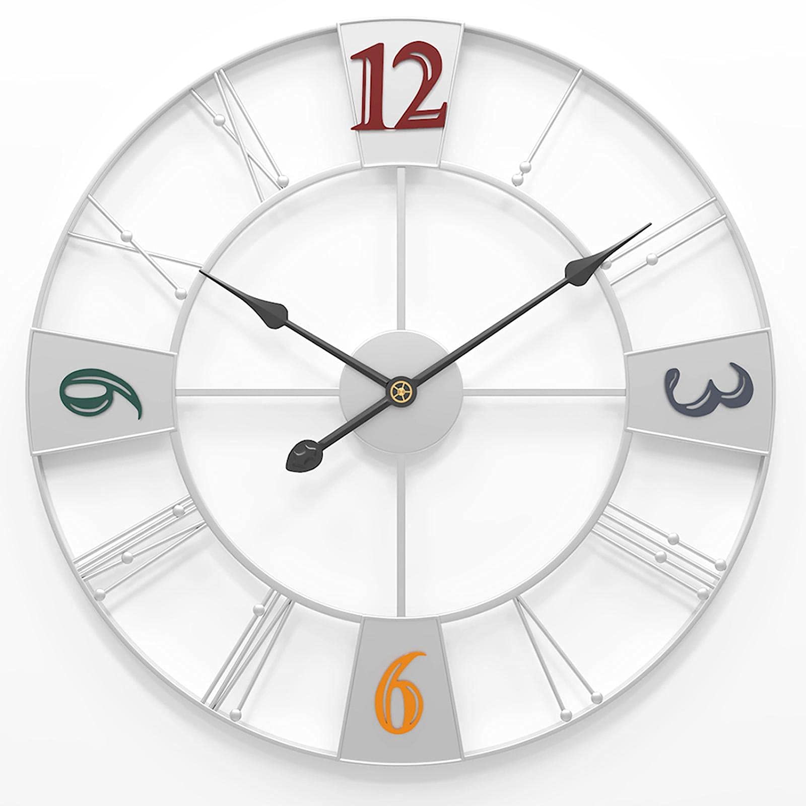 Grandes horloges d'extérieur rétro or en métal chic pour jardin
