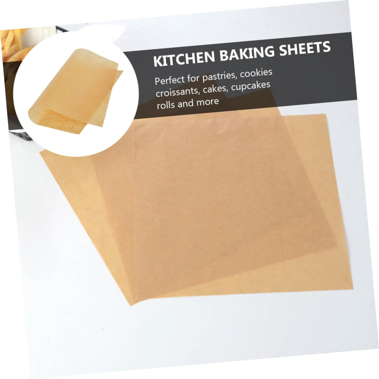 100 pièces Lot Papiers Cuisson Prédécoupés Papier Kraft Naturel Résistant Jusqu à Antiadhésifs et Polyvalents pour Barbecue Pâtisserie et Cuisson Vapeur Accessoires de Cuisine