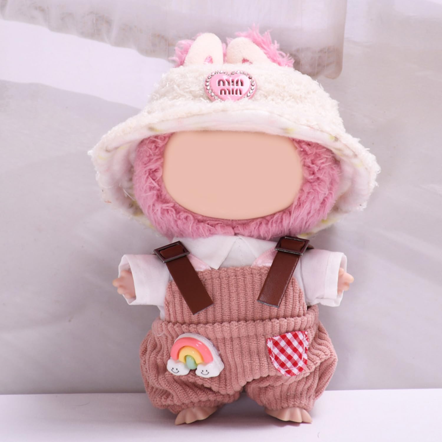 Clothes for 17cm Dolls Lobuboo Clothes Accessories(No Doll), Cute Jumpsuit&hat Outfit Suitable for 6.69inch (17cm) Doll Soft Cotton Clothing Replacement