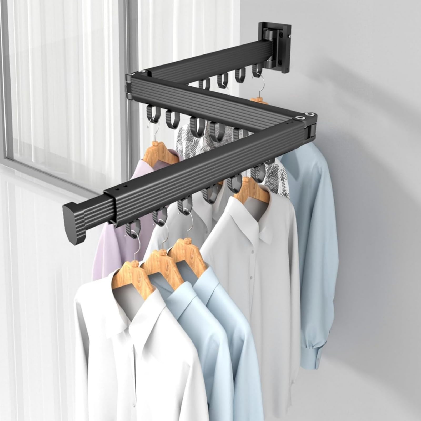 Amazon.co.jp : 回転折りたたみハンガーラック 物干しラック