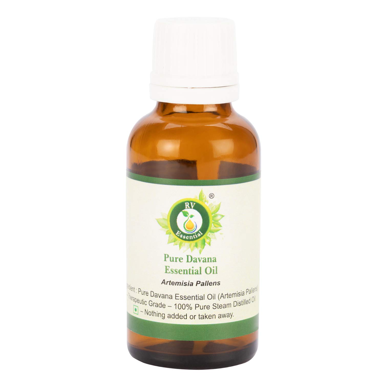 R V Essential Pure Davana Essential Oil 5ml (0.169oz)- Artemisia Pallens (100% Pure and Natural Steam Distilled)