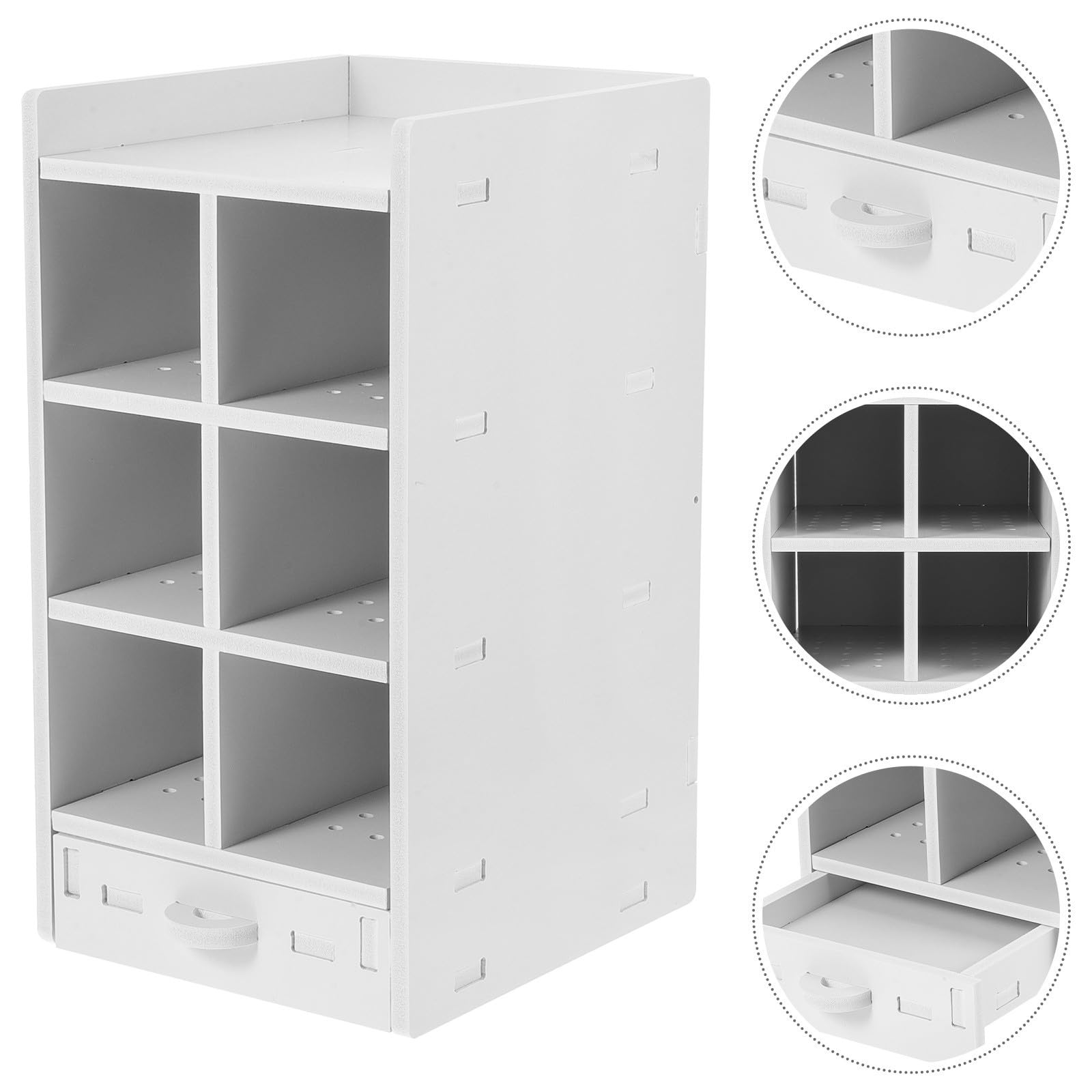 VILLCASE Porta Ombrelli in Legno Bianco da Ingresso, Design a Griglia | Pavimento Autoportante, Lavabile e Facile da Pulire, per Casa e Ospedali